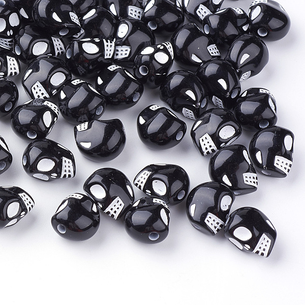 

PandaHall Craft Style Acrylic Beads, Skull, Black, 13x10x12mm, Hole: 2mm Acrylic Skull Black