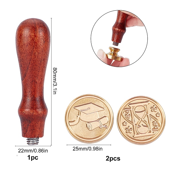 

PandaHall CRASPIRE DIY Stamp Making Kits, Including Beech Wood Handle, Beech Wood Handle, Brass Wax Seal Stamp Head, Sealing Wax Sticks...