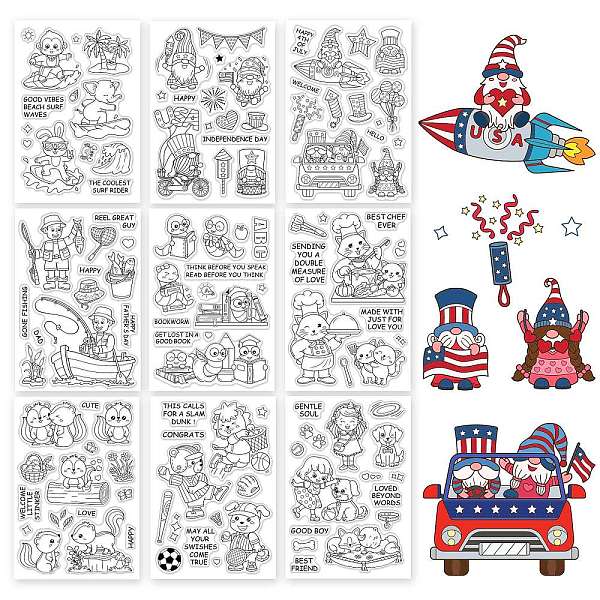 

PandaHall 9 Sheets 9 Style PVC Plastic Stamps, for DIY Scrapbooking, Photo Album Decorative, Cards Making, Stamp Sheets, Angel & Fairy...