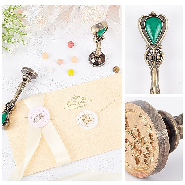 

PandaHall CRASPIRE 2Sets 2 Styles DIY Scrapbook, Brass Wax Seal Stamp Flat Round Head and Heart Handle, Mixed Patterns, 25mm, 1set/style...