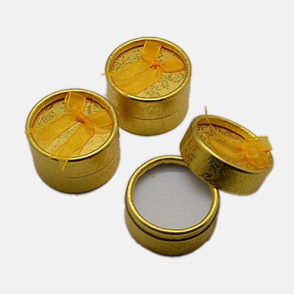 

PandaHall Cardboard Ring Boxes, Column, Gold, 2-1/8x1-1/4~1-3/8 inch(5.5x3.2~3.5cm) Paper Round Gold