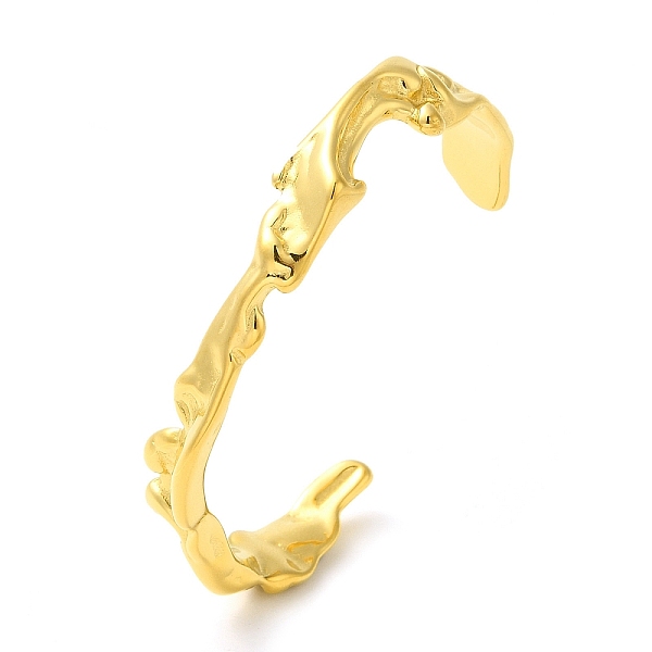 

PandaHall 304 Stainless Steel Cuff Bangles for Women, Twist Wave, Golden, Inner Diameter: 2-1/4 inch(5.6cm) 304 Stainless Steel Twist