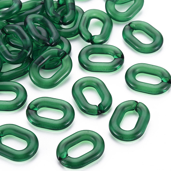 

PandaHall Transparent Acrylic Linking Rings, Quick Link Connectors, for Cable Chains Making, Oval, Green, 24x18x5mm, Inner Diameter: 13x7mm...