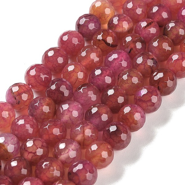 

PandaHall Natural Agate Beads Strands, Dyed & Heated, Faceted, Round, Indian Red, 10mm, Hole: 0.8mm, about 37pcs/strand, 14.96''(38cm)...