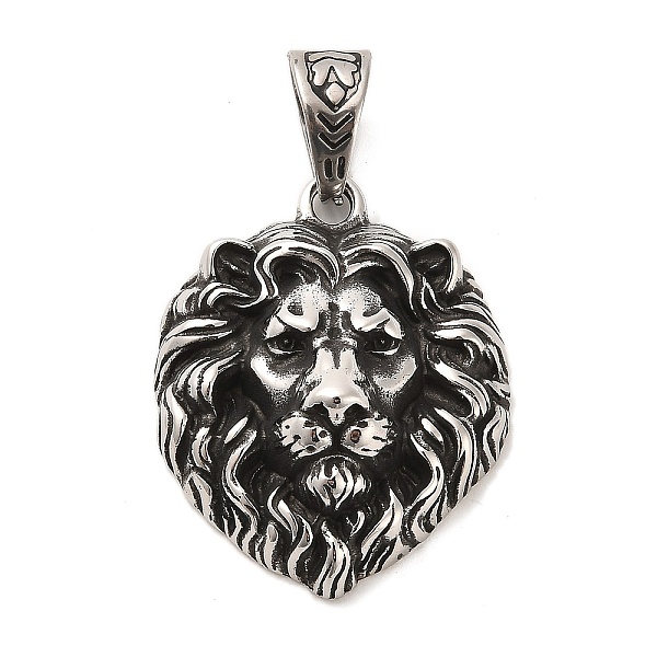 

PandaHall 304 Stainless Steel Pendants, Lion Charms, Antique Silver, 37.5x30x12.5mm, Hole: 11x7mm 304 Stainless Steel Lion