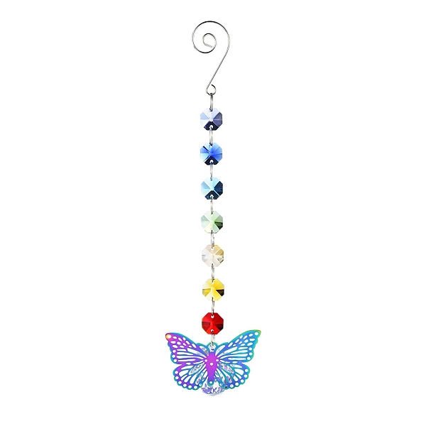 

PandaHall Stainless Steel with Glass Beaded Hanging Pendant Decorations, Suncatchers for Party Window, Wall Display Decorations, Butterfly...