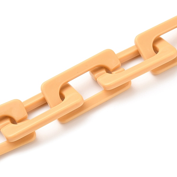 

PandaHall Handmade Opaque Acrylic Cross Chains, Unwelded, Wheat, 43.5x23x4mm, about 39.37 inch(1m)/strand Acrylic Orange