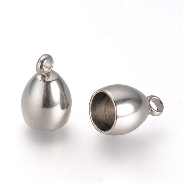 

PandaHall 201 Stainless Steel Cord Ends, End Caps, Stainless Steel Color, 12x7.5mm, Hole: 2mm, Inner Diameter: 5.5mm 201 Stainless Steel