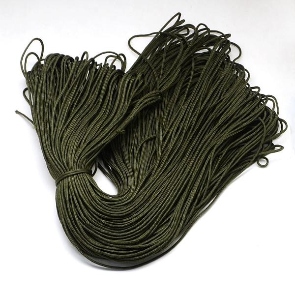 

PandaHall Polyester & Spandex Cord Ropes, 16-Ply, Dark Olive Green, 2mm, about 109.36 yards(100m)/bundle Polyester Green