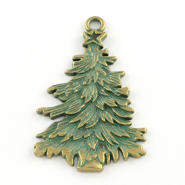 Christmas Tree Zinc Alloy Big Pendants