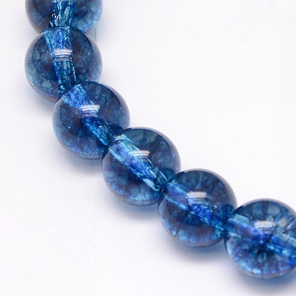 

PandaHall Natural Crackle Quartz Beads Strands, Round, Dyed & Heated, Royal Blue, 6mm, Hole: 1mm, about 32pcs/strand, 7 inch Crackle Quartz...