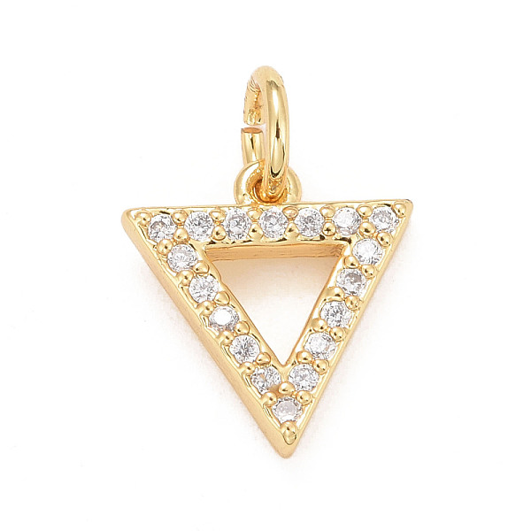 

PandaHall Eco-Friendly Brass Micro Pave Cubic Zirconia Pendants, with Jump Ring, Long-Lasting Plated, Lead Free & Cadmium Free, Triangle..., Clear