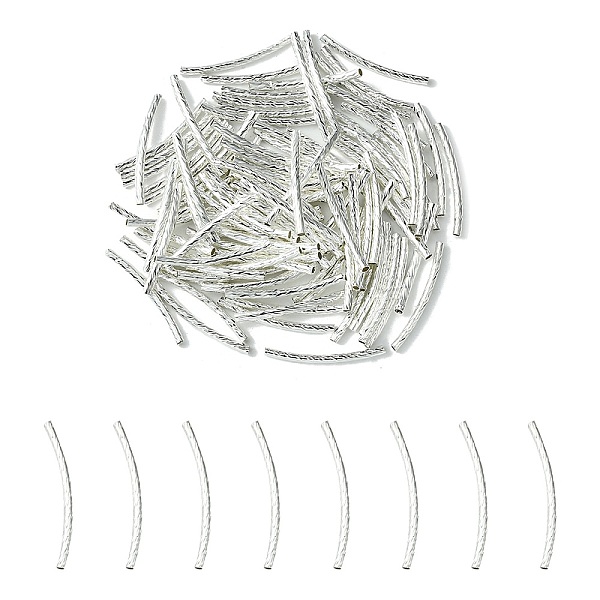 

PandaHall Brass Tube Beads, Curved Tube, Silver, 30x2mm, Hole: 1mm Brass Tube