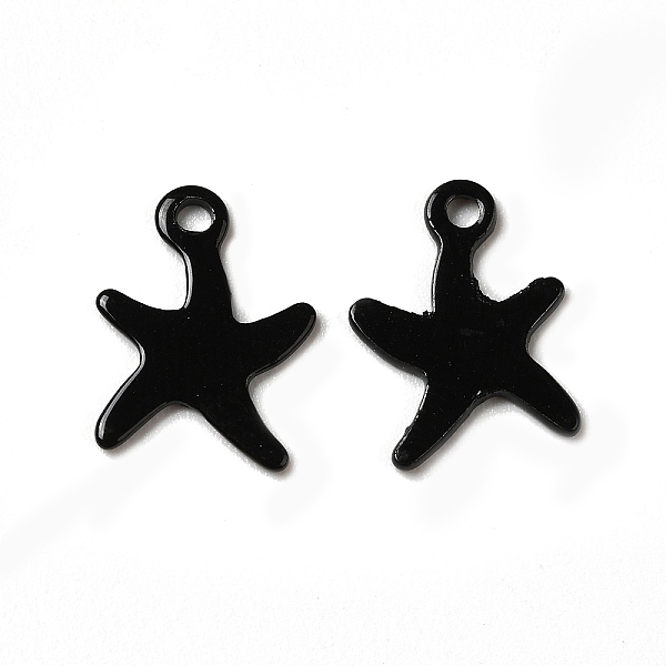 

PandaHall Spray Painted 201 Stainless Steel Charms, Starfish Charm, Black, 12x9x1mm, Hole: 1.2mm 201 Stainless Steel Starfish Black