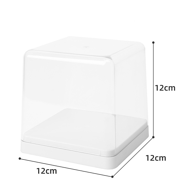 PandaHall Square Trasparent Plastic Toys Action Figures Display Boxs, Dustproof Minifigures Display Case with Base, Clear, 12x12x12cm...