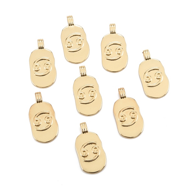 

PandaHall Brass Pendants, Long-Lasting Plated, Oval with Constellation, Real 18K Gold Plated, Cancer, 24x12.5x2mm, Hole: 3.5x1.5mm Brass...