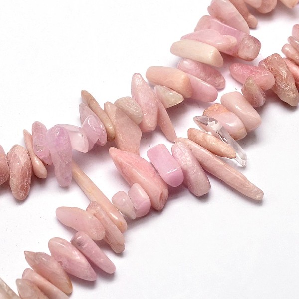 

PandaHall Natural Kunzite Chip Beads Strands, Spodumene Beads, 8~30x5~12mm, Hole: 1mm, about 15.3 inch~15.7 inch Kunzite Chip