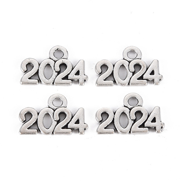 

PandaHall Tibetan Style Alloy Charms, Lead Free & Cadmium Free, Word 2024, Antique Silver, 9x14x1mm, Hole: 1.6mm, about 900pcs/500g Alloy...