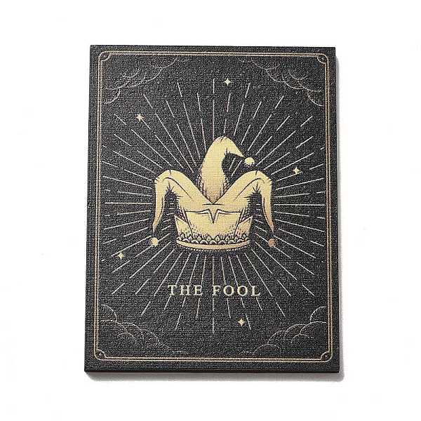 

PandaHall The Fool Wood Tarot Cards, Divination Theme Rectangle Wood Sheets, Display Decoration, for Home Decoration, Hat Pattern...