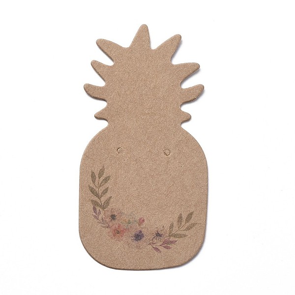 

PandaHall Cardboard Earring Display Cards, Pineapple, BurlyWood, 64x32x0.3mm, Hole: 1.2mm Paper Fruit Orange