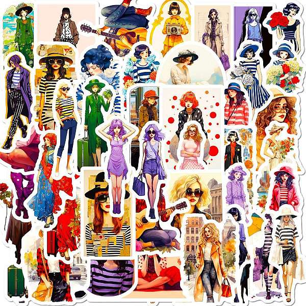 50Pcs Cartoon Lovely Girl Vinyl Stickers