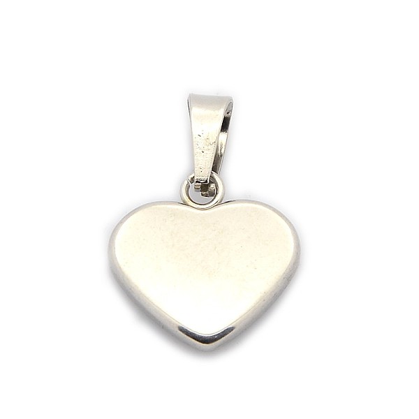 

PandaHall Trendy 304 Stainless Steel Blank Heart Pendants, Stainless Steel Color, 17x17x3.5mm, Hole: 8x4mm 304 Stainless Steel Heart