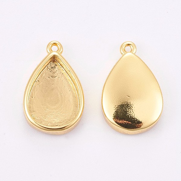 

PandaHall Brass Pendant Cabochon Settings, Plain Edge Bezel Cups, Long-Lasting Plated, teardrop, Golden, Tray: 12.5x8.7mm...