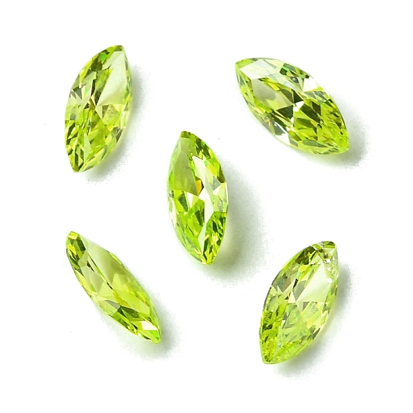 

PandaHall Cubic Zirconia Cabochons, Point Back, Horse Eye, Green Yellow, 8x4x2mm Cubic Zirconia Horse Eye