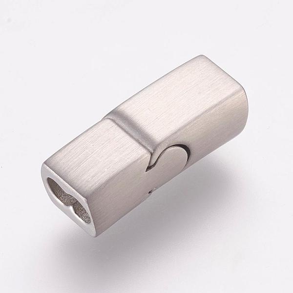

PandaHall 304 Stainless Steel Magnetic Clasps with Glue-in Ends, Rectangle, Frosted, Stainless Steel Color, 20.5x8x6.5mm, Hole: 3x6mm 304...