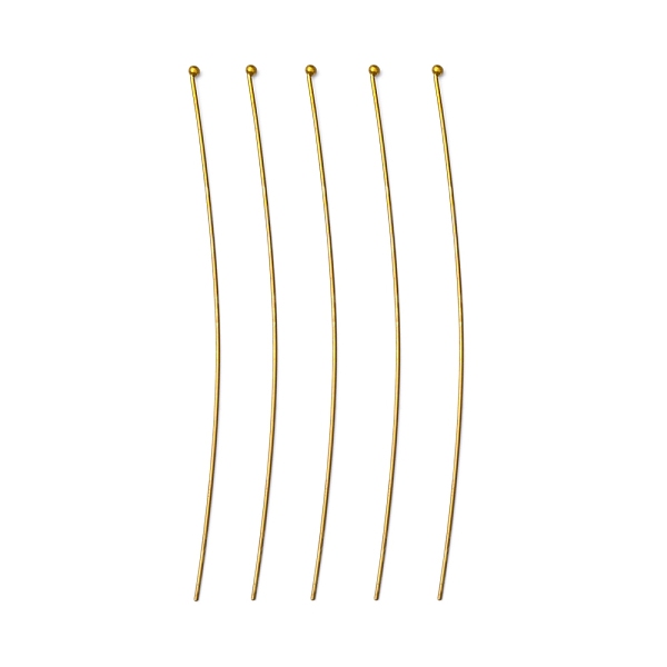 

PandaHall Brass Ball Head pins, Nickel Free, Antique Bronze, 70x0.6mm, 22 Gauge, Head: 1. 5mm Brass