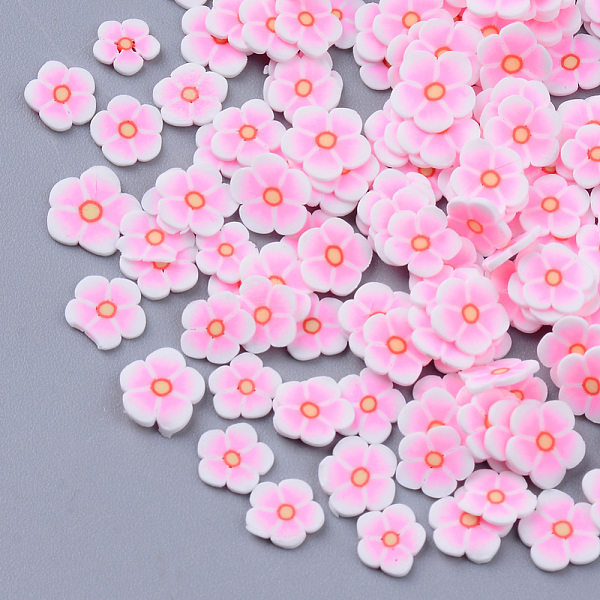 

PandaHall Handmade Polymer Clay Cabochons, Fashion Nail Art Decoration Accessories, Flower, Pearl Pink, 4~7x4~x0.5~2mm, about...
