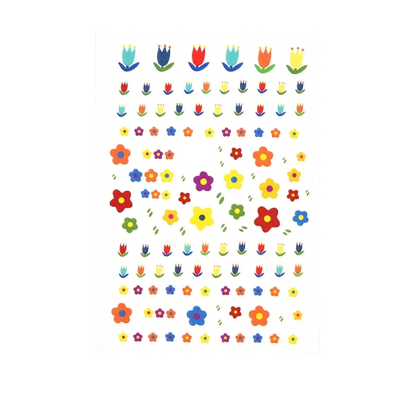 

PandaHall Nail Art Stickers Decals, Self Adhesive, for Nail Tips Decorations, Flower Pattern, 93x64mm Paper Flower