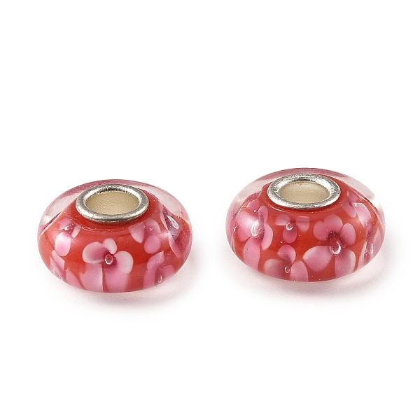 Lampwork  Brass Core European Beads