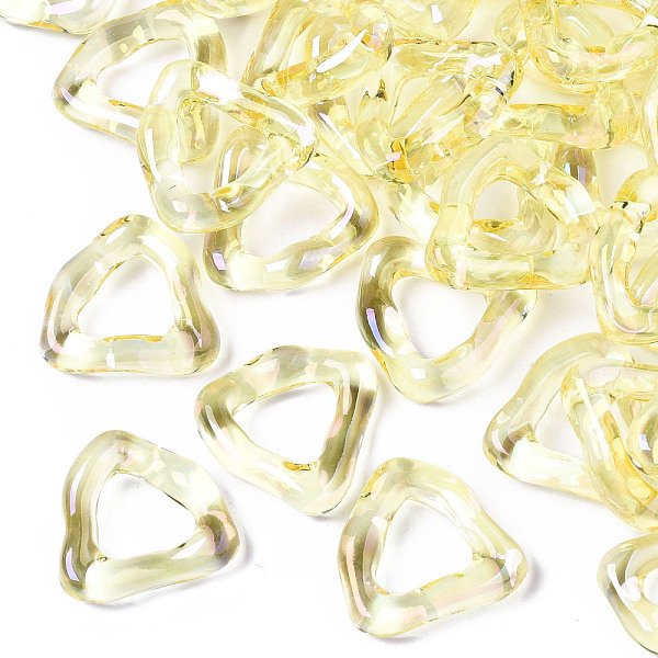 

PandaHall Transparent Resin Finger Rings, AB Color Plated, Triangle, Yellow, Inner Diameter: 11mm Resin Yellow