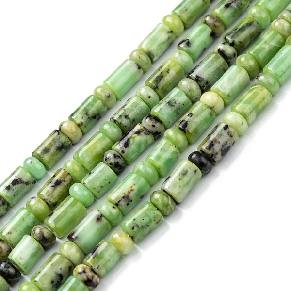 

PandaHall Natural Serpentine Beads Strands, Column & Rondelle, Rondelle: 6.3~6.5x3.5~4mm, Column: 6~6.2x7.5~9.5mm, Hole: 1mm, about...