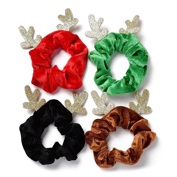 

PandaHall Pleuche Elastic Hair Ties, Glitter Powder Deer Horn Hair Ties, Christmas Theme Hair Accessories for Girl Ponytail Holder, Mixed..., Multicolor