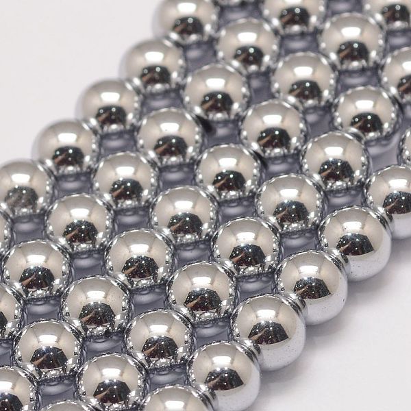 

PandaHall Grade AA Magnetic Synthetic Hematite Bead Strands, Round, 6mm, Hole: 1.5mm, about 73pcs/strand, 16 inch Magnetic Hematite Round