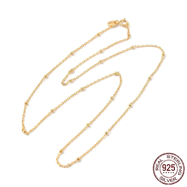 

PandaHall 925 Sterling Silver Satellite Chain Necklaces, with S925 Stamp, for Beadable Necklace Making, Real 18K Gold Plated, 16.10 inch...