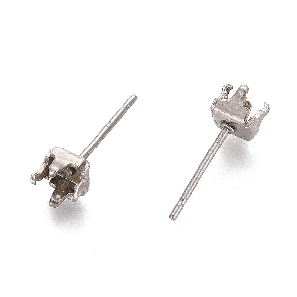 

PandaHall 304 Stainless Steel Stud Earring Settings, Prong Earring Settings, Stainless Steel Color, 13.5x4.5mm, Pin: 0.6mm 304 Stainless...