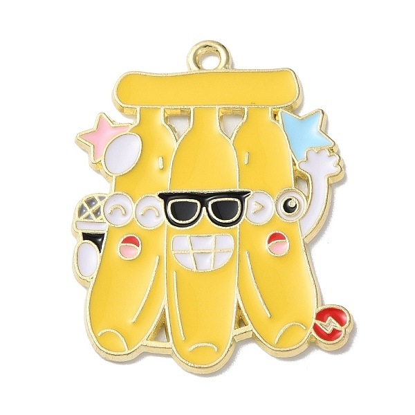 

PandaHall Zinc Alloy Pendant, with Enamel, Fruit, Banana, 32.5x25.5x1.5mm, Hole: 1.8mm Alloy+Enamel Banana