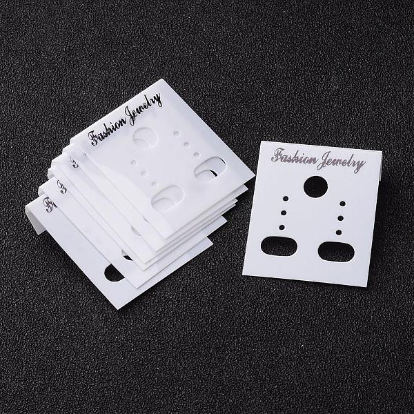 

PandaHall Plastic Display Card, used for Ear Stud, earring and earring pendant, White, 38mm long, 30mm wide Plastic Rectangle White
