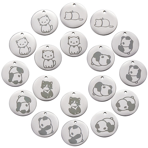 

PandaHall 16Pcs 8 Style Stainless Steel Pendants, Manual Polishing, Flat Round, Stainless Steel Color, 20x1.4mm, Hole: 1.6mm, 2pcs/style...