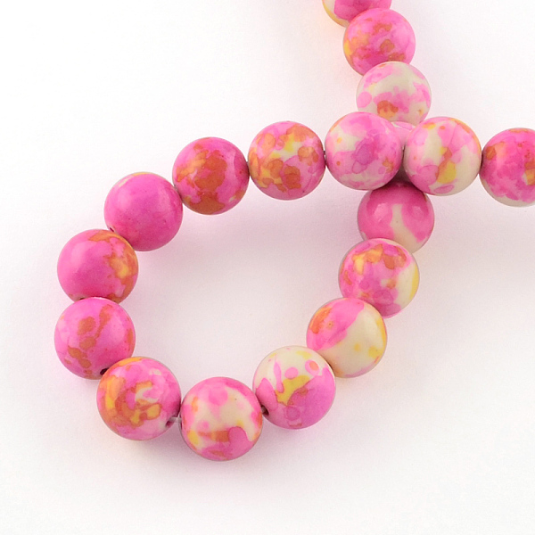 

PandaHall Dyed Natural Ocean White Jade Round Bead Strands, Deep Pink, 6mm, Hole: 1mm, about 62pcs/strand, 15.7 inch Ocean White Jade Round...