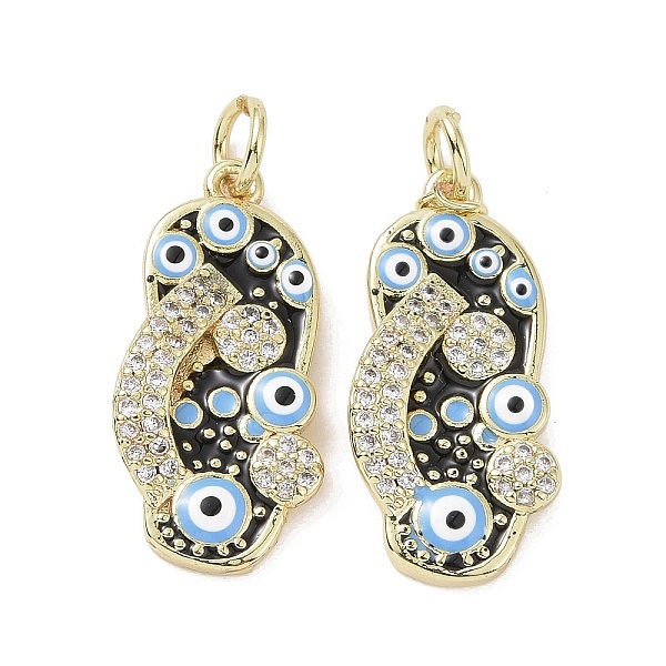 

PandaHall Real 18K Gold Plated Brass Micro Pave Cubic Zirconia Pendants, with Enamel and Jump Ring, Slipper Charms, Black, 21.5x10x3.5mm...