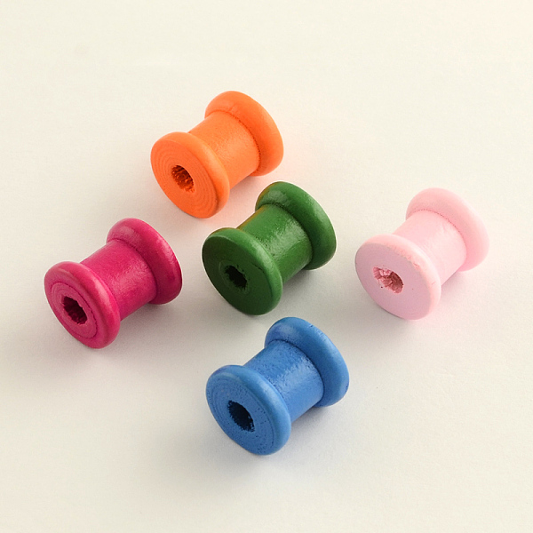 

PandaHall Dyed Wooden Empty Spools for Wire, Thread Bobbins, Mixed Color, 14x13mm, Hole: 4mm Wood Multicolor