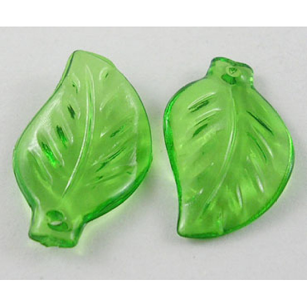 

PandaHall Transparent Acrylic Pendants, Leaf, Green, about 20mm long, 12mm wide, 2.5mm thick, hole: 1.5mm Acrylic Leaf Green
