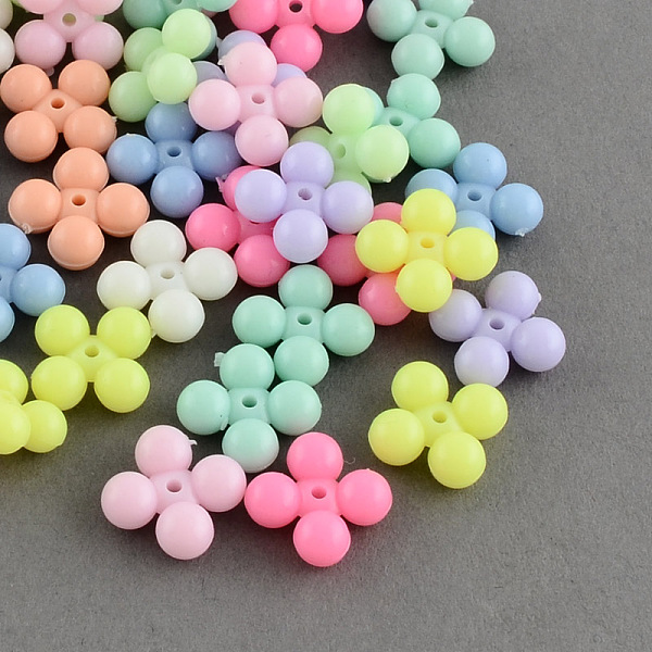 

PandaHall Opaque Acrylic Beads, Snowflake, Mixed Color, 13x13x5mm, Hole: 1mm, about 1500pcs/500g Acrylic Snowflake Multicolor