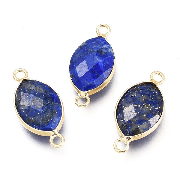 

PandaHall Natural Lapis Lazuli Links Connectors, with Light Gold Plated Brass Findings, Faceted, Horse Eye, 23x10.8x5.7mm, Hole: 2.2mm Lapis...