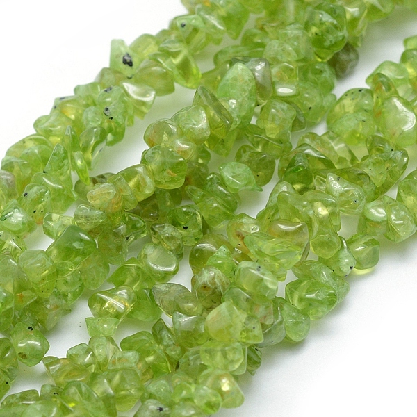 

PandaHall Natural Peridot Beads Strands, Grade A, Chip, 5~8mm, Hole: 1mm, about 33 inch(84cm) Peridot Chip