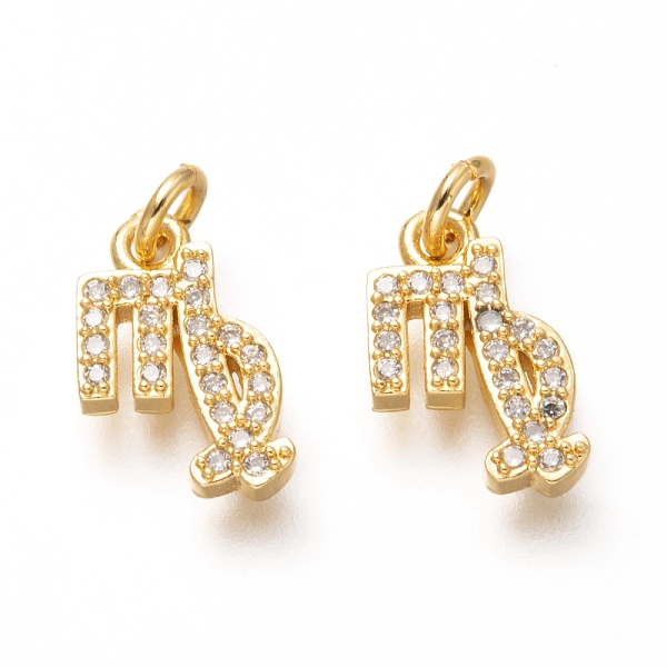 

PandaHall Brass Micro Pave Clear Cubic Zirconia Pendants, Real 18K Gold Plated, with Jump Rings, 12 Constellations, Cadmium Free & Lead Free...